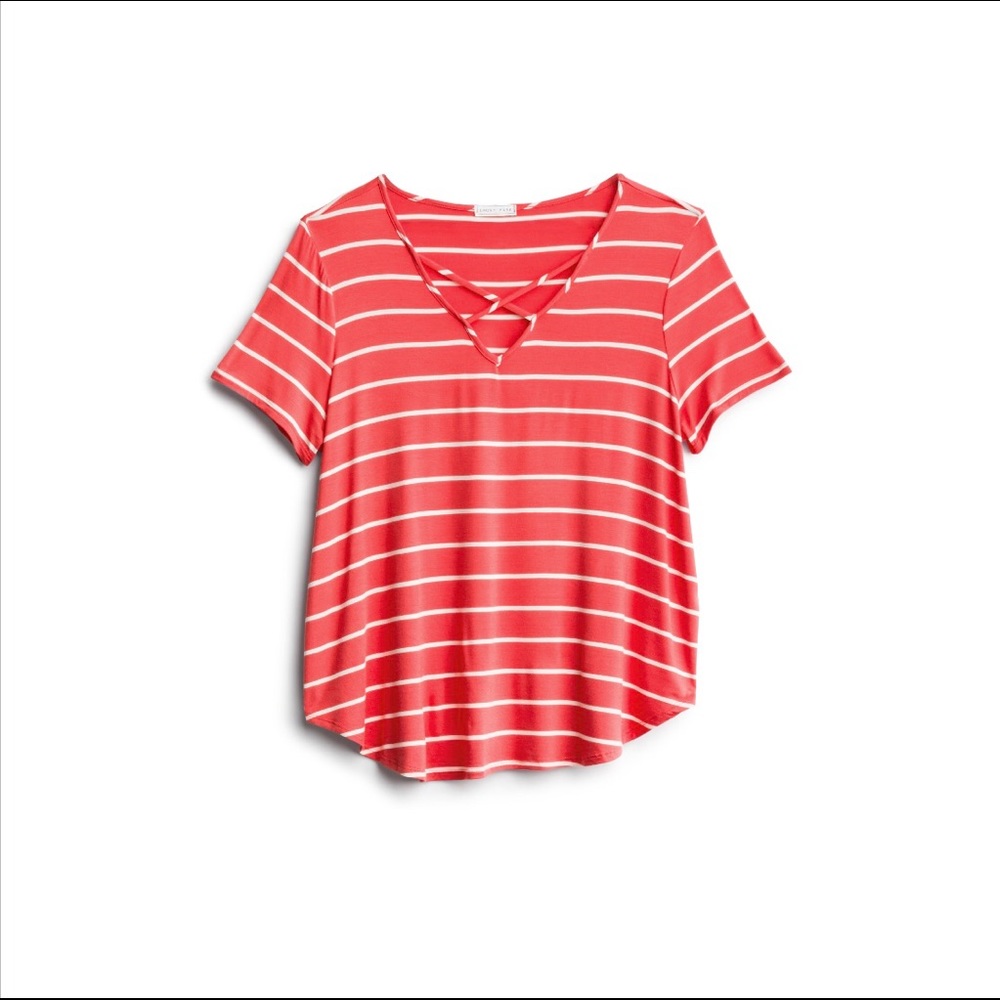 Coral Short Sleeve Knit Top 2X